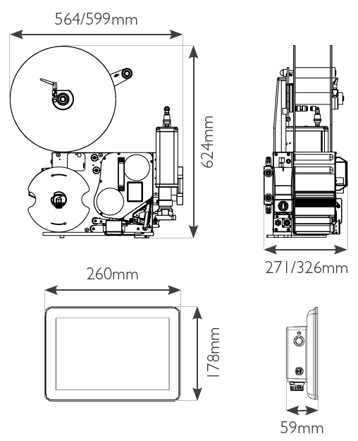Technical specifications Domino Mx350i-B